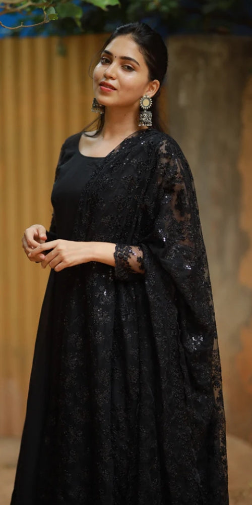 Black lace Anarkali