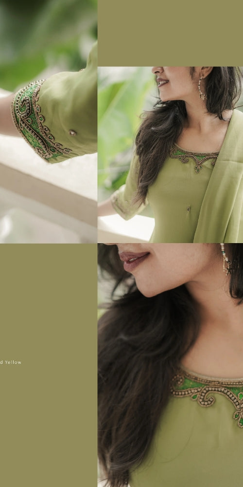 Olive Green Kurti Set