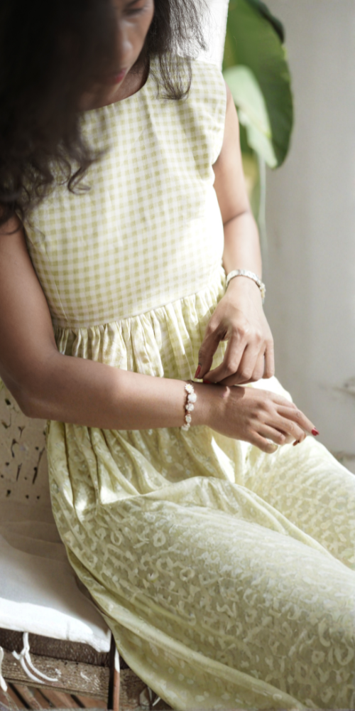 Peplum Checked Coord Green