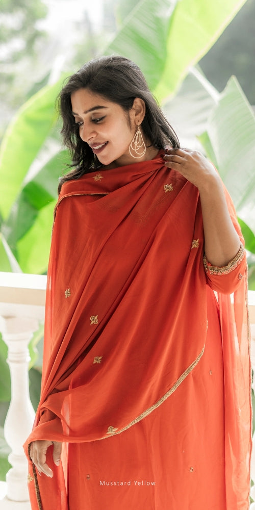 Rustic Orange kurti Set
