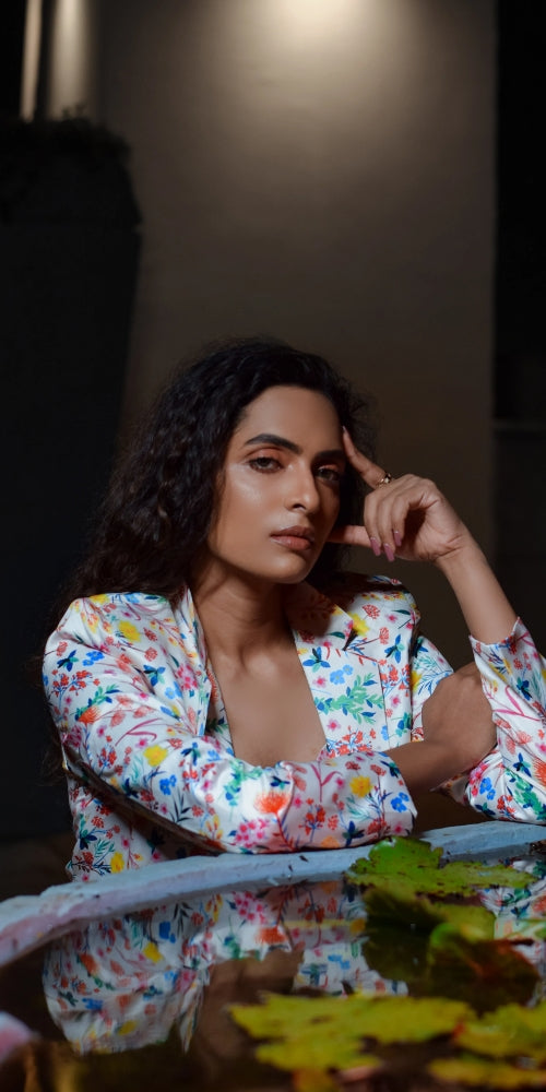 Satin Blazer Co-ord Set