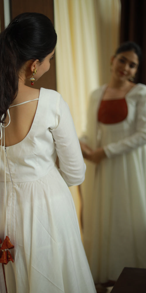 White Masakali Anarkali