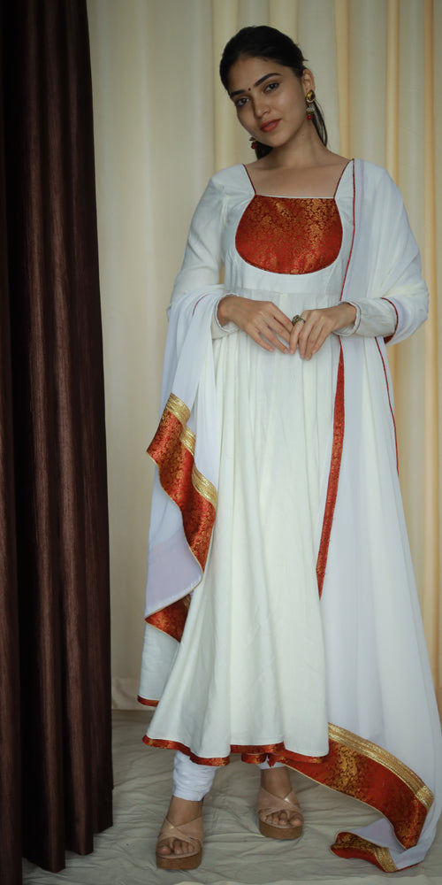 White Masakali Anarkali